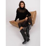 Fashion Hunters Black knitted turtleneck sweater Cene