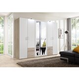 CARRYHOME omara za oblačila, bela, barve hrasta | Shoptok.si