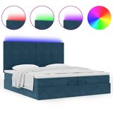  LED krevet za pohranu s madracem Tamno plava 200 x 200 cm | shoptok.hr
