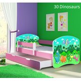  Otroška postelja ACMA z motivom, stranska roza + predal 160x80 cm 30 Dinosaurs | Shoptok.si
