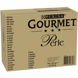 Gourmet Mega pakiranje Perle 96 x 85 g - Pačetina, janjetina, piletina, puretina u umaku