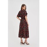 Marisse Black Floral Midi Dress | Shoptok.si