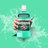 Listerine clean & Fresh Mild Taste Mouthwash vodica za ispiranje usta bez alkohola, pogodna za zube s aparatićem 500 ml | shoptok.hr
