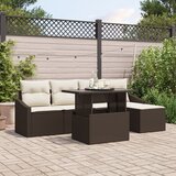 vidaXL Vrtni Sofa Set Set od 6 Smeđa Poli ratan Džardin Sofa Set Cijene