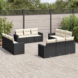  12-dijelni set vrtnih sofa od poliratana s jastucima crni | shoptok.hr