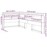  Knjižnica vzglavje L-oblike bela 80 cm trdna borovina, (21793125) | Shoptok.si