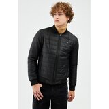 River Club Men's Black Waterproof And Windproof College Collar Coat.