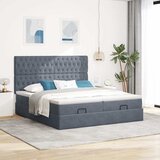  Okvir kreveta s madracima tamnosivi 200x200cm baršunasti | shoptok.hr