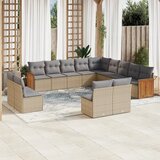 vidaXL 13-dijelni set vrtnih sofa s jastucima poliratan Bež | shoptok.hr