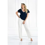 Momenti Per Me Cindy Navy-Ecru Pyjamas Navy-Ecru