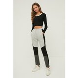 Trendyol Gray Color Block Basic Jogger Knitted Sweatpants Cene