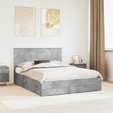  Krevetna konstrukcija s ladicama Betonski sivi 150 x 200 cm | shoptok.hr