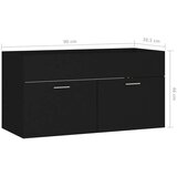 vidaXL Ormarić za umivaonik crni 90 x 38,5 x 46 cm od iverice | shoptok.hr
