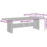  11-dijelni vrtni bistro set od poliratana s jastucima sivi | shoptok.hr