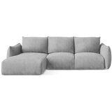 Makamii Svijetlo siva sklopiva kutna garnitura od šenila (s lijevim kutom/s ležaljkom) Leila – | shoptok.hr