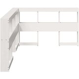  Knjižnica vzglavje L-oblike bela 120 cm trdna borovina | Shoptok.si