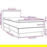 Box spring krevet s madracem tamnosivi 90x210 cm baršunasti | shoptok.hr