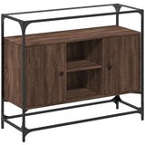 Maison Chic Komoda - Predalnik s stekleno ploščo rjavi hrast 98x35x81 cm inženirski les, (21722233) | Shoptok.si