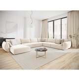 Mazzini Sofas Bež žametna kotna sedežna garnitura v obliki črke "U" (levi kot) Vanda – | Shoptok.si