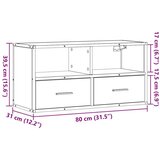vidaXL TV ormarić smeđi hrast 80x31x39,5 cm Konstruirano drvo i metal | shoptok.hr