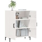 vidaXL Komoda visok sijaj bela 69,5x34x90 cm inženirski les | Shoptok.si
