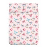 Catherine Lansfield Rožnata podaljšana posteljnina za zakonsko posteljo 230x220 cm Bows And Bells – | Shoptok.si