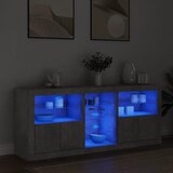  Komoda s LED svjetlima siva boja betona 162 x 37 x 67 cm Slike