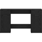 vidaXL Miza s predalom Črni hrast 133 x 50 x 75 cm Konstruiran les | Shoptok.si