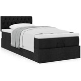  Otomanski okvir kreveta s madraca crni 80x200cm od tkanine | Eponuda.com