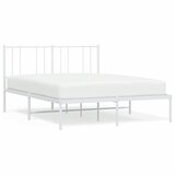 Maison Chic Kovinski Posteljni okvir - Dvoposteljna postelja - Zakonska postelja z vzglavjem bel 140x190 cm, (21693112) | Shoptok.si
