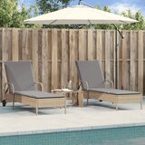 vidaXL Ležalnik 2 kosa z blazinami bež poli ratan - - Bež - 27.6 - N/A - 2025--Uvoz_4 | Shoptok.si
