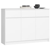 AKORD Komoda, 3 Vrata In 3 Predali, Bela, (5000332344) | Shoptok.si