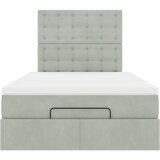  Okvir za krevet s madracima svjetlosivi 120x190 cm baršunasti | Eponuda.com