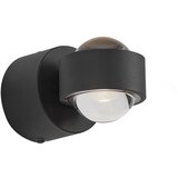 QAZQA Dizajnerska stenska svetilka črna vklj. LED IP44 - Lens | Shoptok.si