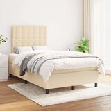  Box spring postelja z vzmetnico krem 120x200 cm blago, (20897170) Cene