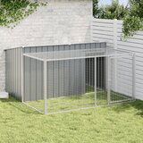 vidaXL pasja uta z izhodom antracitna 197x194x110 cm pocinkano jeklo | Shoptok.si
