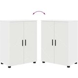vidaXL Kopalniška omarica z vrati Bela 60 x 35 x 80 cm Konstruiran les | Shoptok.si