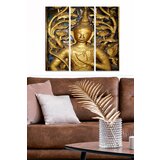 Wallity MDF142293 multicolor decorative mdf painting (3 pieces) Cene