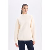 Defacto Oversize Wide Pattern Half Turtleneck Basic Plain Thick Fabric Sweatshirt cene