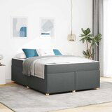 vidaXL Posteljni okvir z vzmetnico Drugo Temno siva 140 x 200 cm blago | Shoptok.si