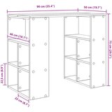  Stol s policom Crni hrast 90 x 50 x 75 cm Konstruirano drvo | shoptok.hr