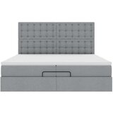 vidaXL Otomanski posteljni okvir z vzmetnicami siv 200x200 cm blago | Shoptok.si