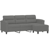  Trosjed s tabureom tamnosivi 180 cm od mikrovlakana | shoptok.hr