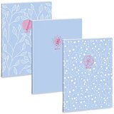 Ars Una Črtasti zvezek A/4 : Soft Touch Skyblue Spring z dodatnimi sponkami | Shoptok.si