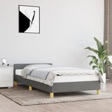 The Living Store Posteljni okvir z vzglavjem temno siv 100x200 cm blago - Posteljni Okvir Z Vzglavjem, (21524834) Cene