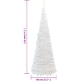  Umjetno božićno drvce 50 LED žarulja bijelo 120 cm | shoptok.hr