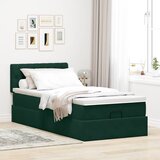  Okvir kreveta s madraca tamnozeleni 100x200cm baršunasti | shoptok.hr