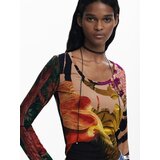 Desigual Majica kapučino / oliva / rdeča / črna | Shoptok.si