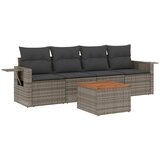 Maison Chic Seti vrtnega pohištva - Vrtna garnitura - Vrtni pohištvo set 5-delna z blazinami siv poli ratan, (21814068) | Shoptok.si