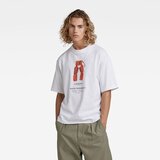 G-star T-shirt - Archive print boxes r t white Cene